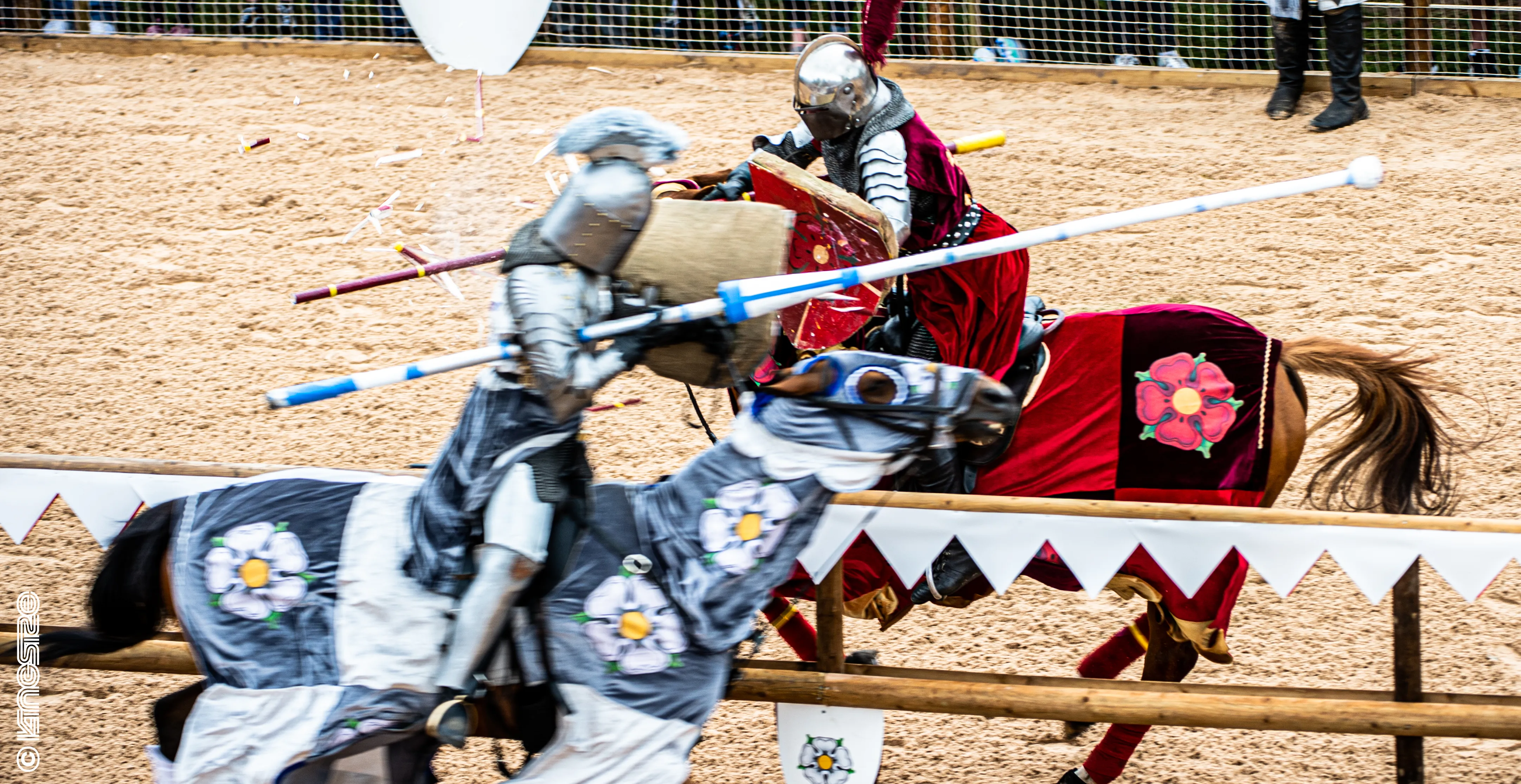 Knights jousting - high POV